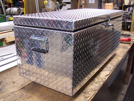 Pic of aluminum utility box.
